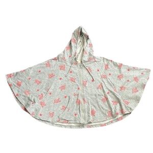 Repipi Armario Gyaru Style Gray Graphic Poncho Hoodie Short Top Size XS